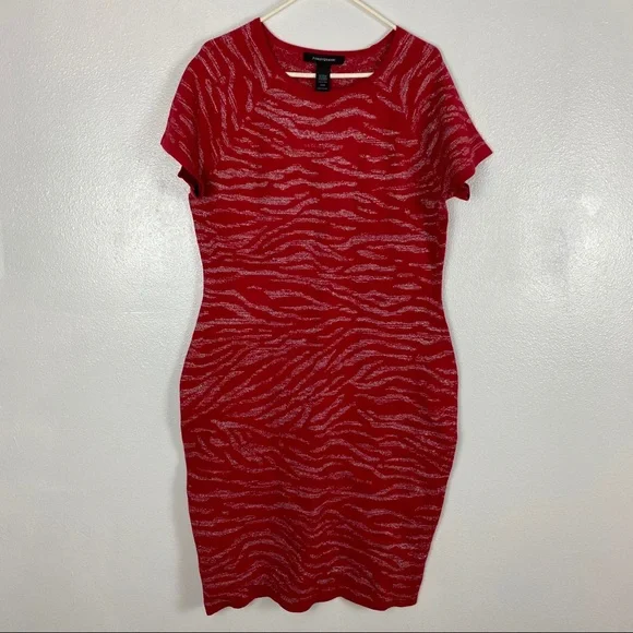 ASHLEY STEWART METALLIC ZEBRA BODYCON SWEATER DRES - Picture 3 of 10